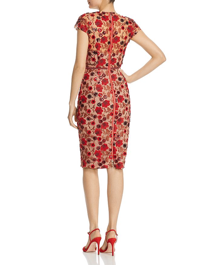 Bronx And Banco Della Rouge Embroidered Floral Sheath Dress In Red ...