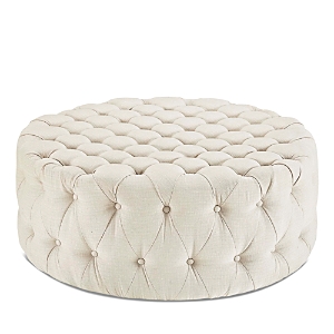 Modway Amour Upholstered Fabric Ottoman In Beige