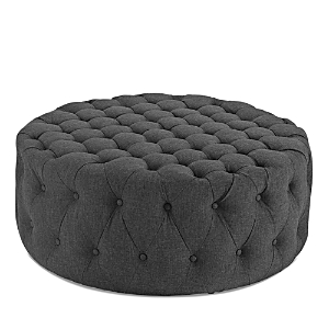 Modway Amour Upholstered Fabric Ottoman In Gray