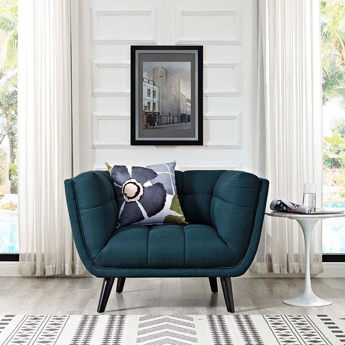 Shop Modway Bestow Upholstered Fabric Armchair In Gray