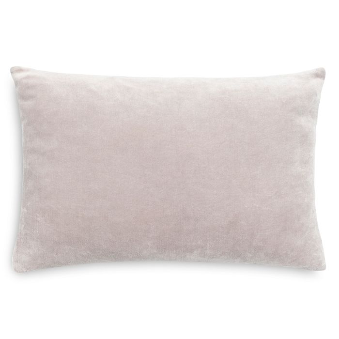 Kate Spade New York Velvet Decorative Pillow, 12 X 20 In Mushroom/white