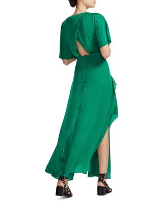 green emerald velvet dress Maje