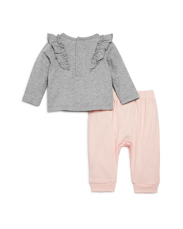 Shop Bloomie's Girls' Ruffled Top & Jogger Pants Set, Baby - 100% Exclusive In Gray