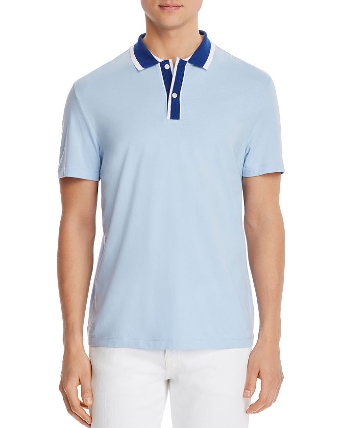 Michael Kors Striped Collar Classic Fit Shirt - 100% Exclusive In Steel Blue