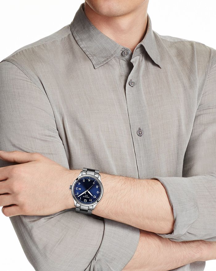 Shop Tissot Gent Xl Classic Link Bracelet Watch, 42mm In Blue/silver