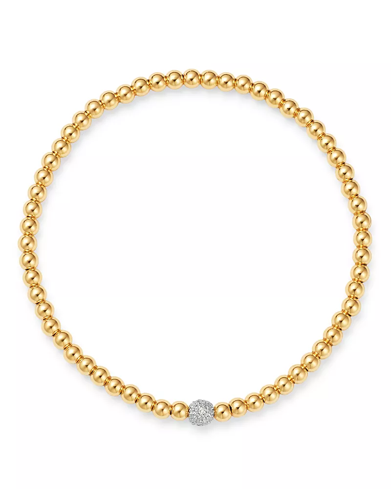 Zoe Lev 14K Yellow Gold Diamond Accent Bead Bracelet
