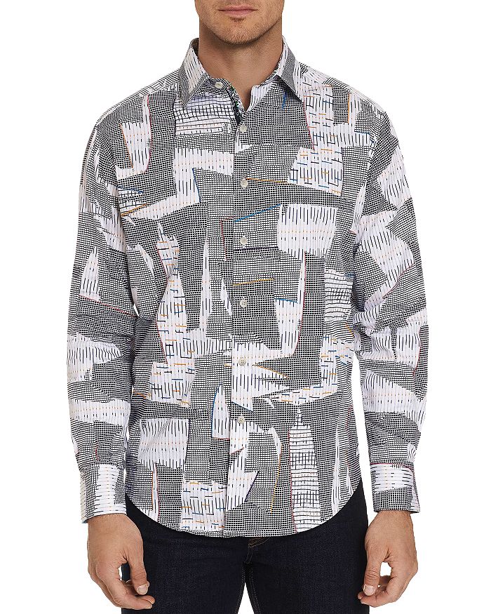 ROBERT GRAHAM IVERSON ABSTRACT CLASSIC FIT SHIRT,RS191049CF