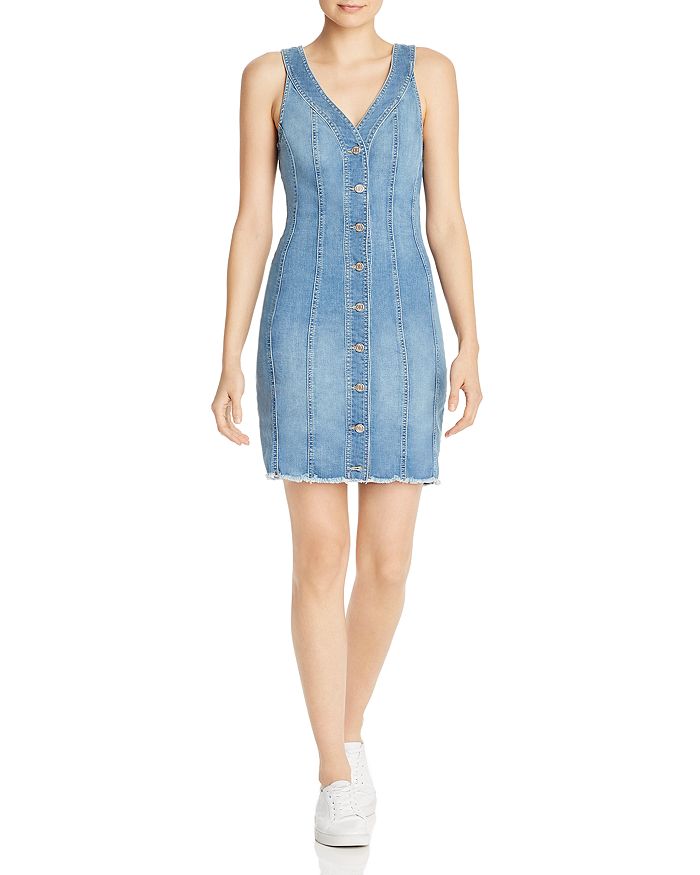 Sara denim bodycon dress sales