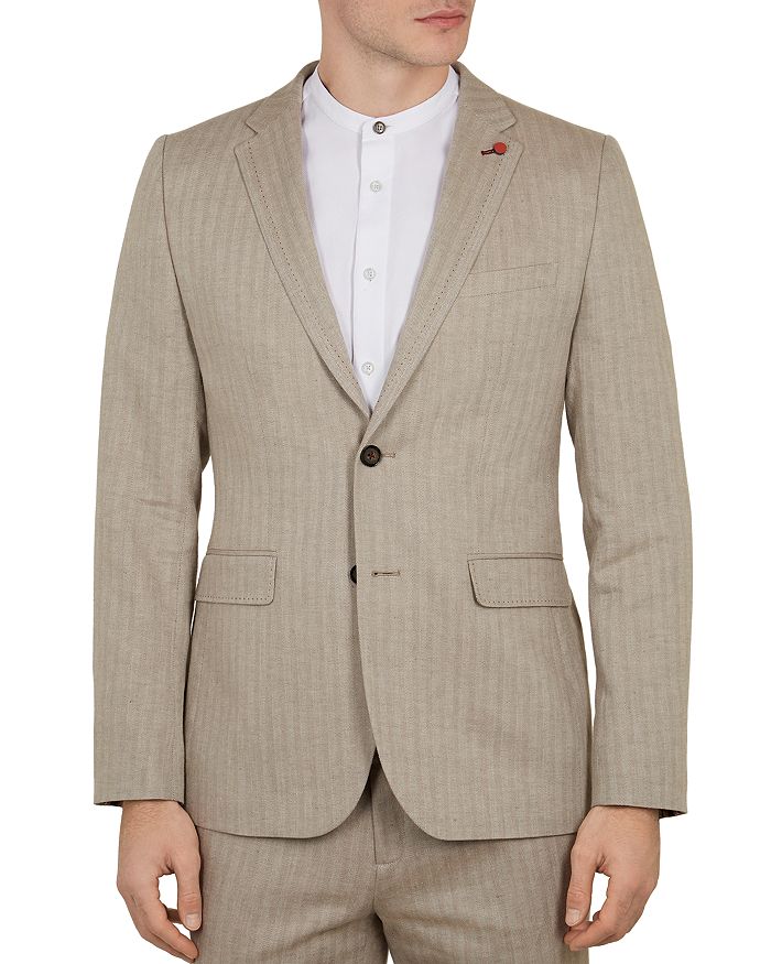 TED BAKER BALROM HERRINGBONE SLIM FIT JACKET MMJ-BALROM-TH9M