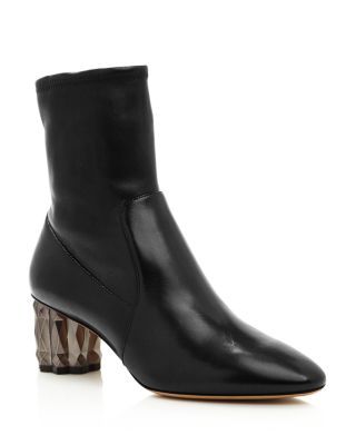 Camelia Leather High-Heel Booties 