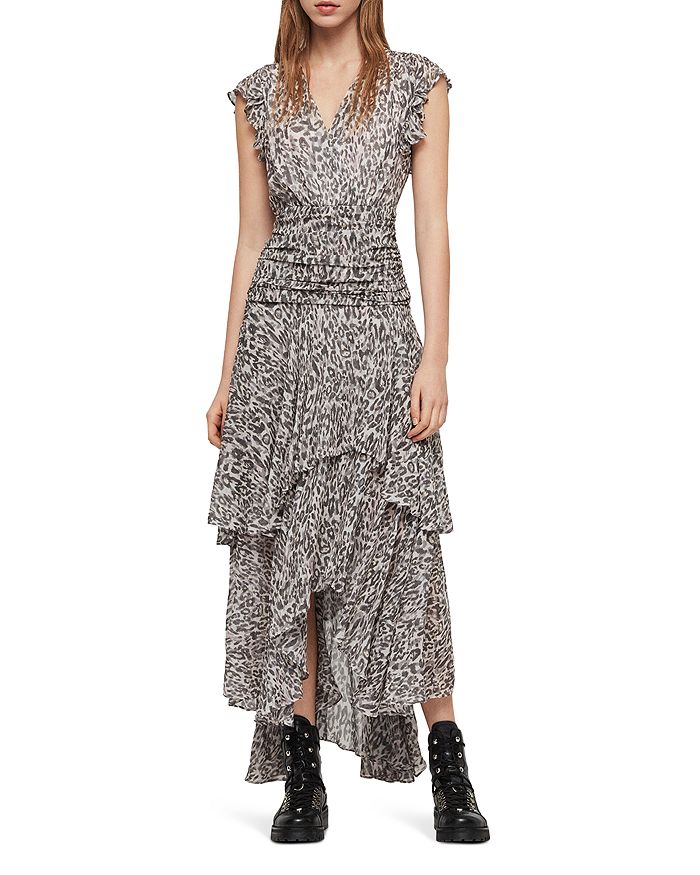 ALLSAINTS Caris Kara Leopard Print Maxi Dress Bloomingdale s