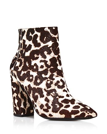 Charles David Women's Snow Leopard Block Heel Boots | Bloomingdale's