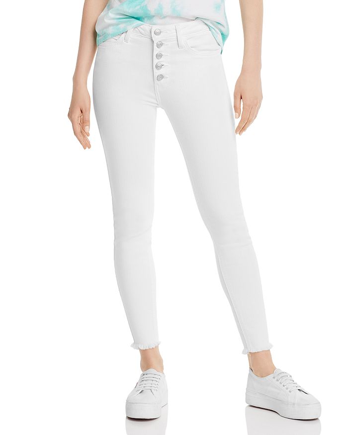 White frayed best sale ankle jeans
