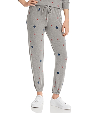 Chaser Star Print Sweatpants In Heather Gray