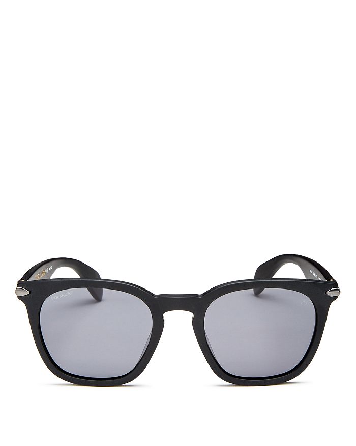 Rag & Bone Men's Polarized Square Sunglasses, 50mm In Matte Black/gray Polarized