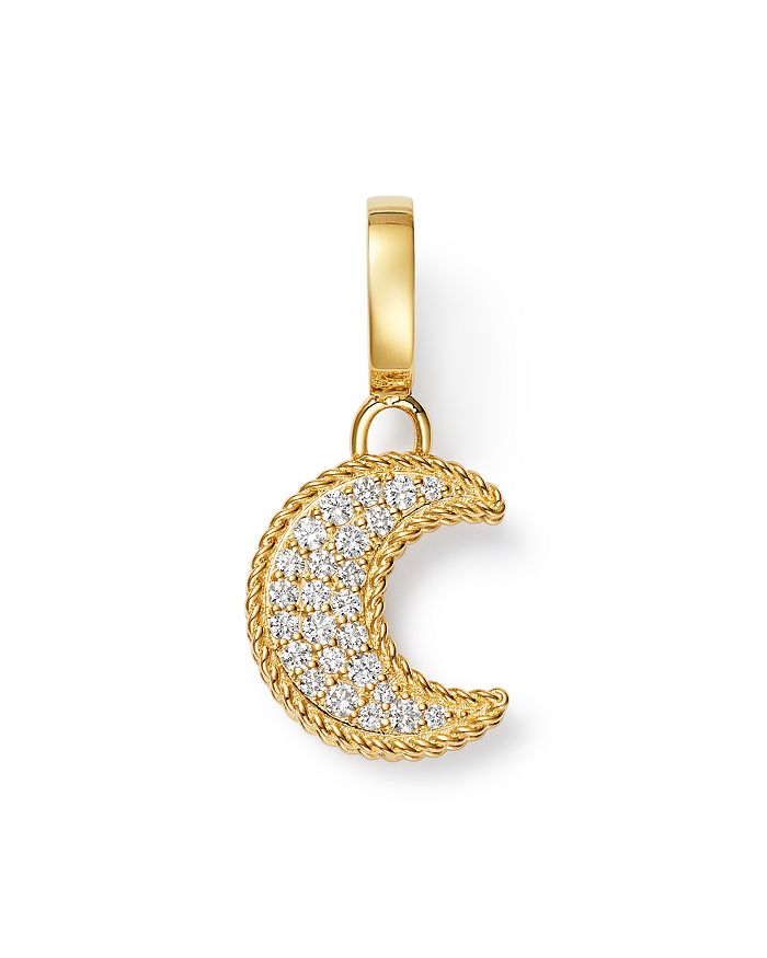 Roberto Coin 18k Yellow Gold Princess Charm Diamond Moon Charm In White/gold