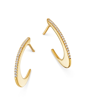 Bloomingdale's Pave Diamond Oval Hoop Earrings in 14K Yellow Gold, 0.10 ct. t.w. - 100% Exclusive