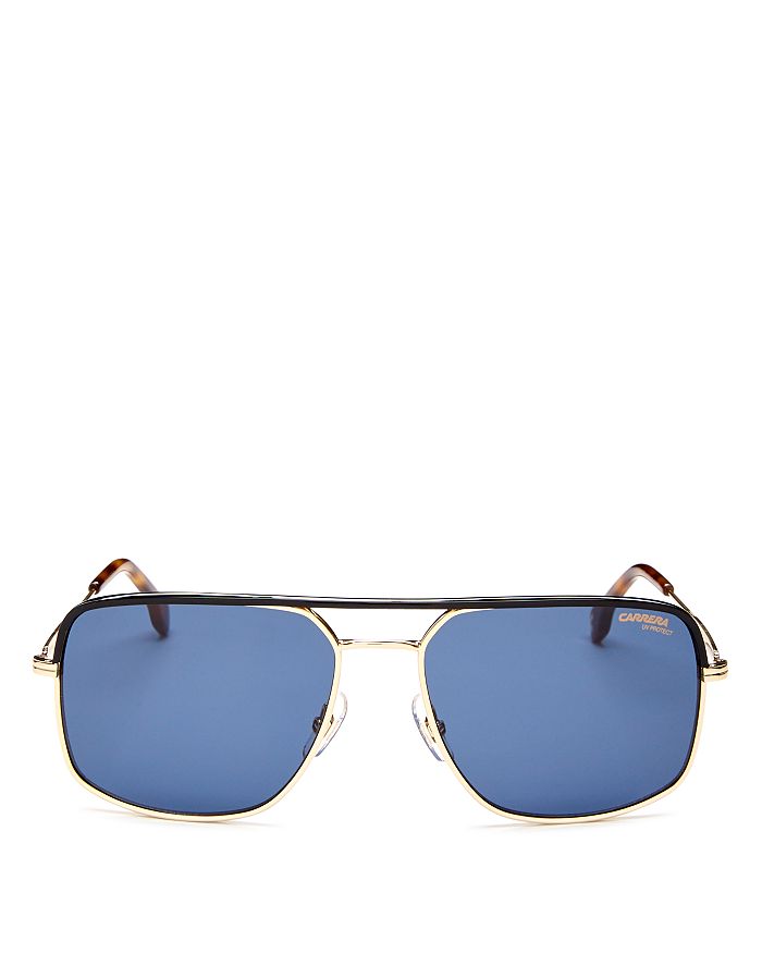 Carrera Men's 152/s Brow Bar Aviator Sunglasses, 60mm In Gold Blue/blue