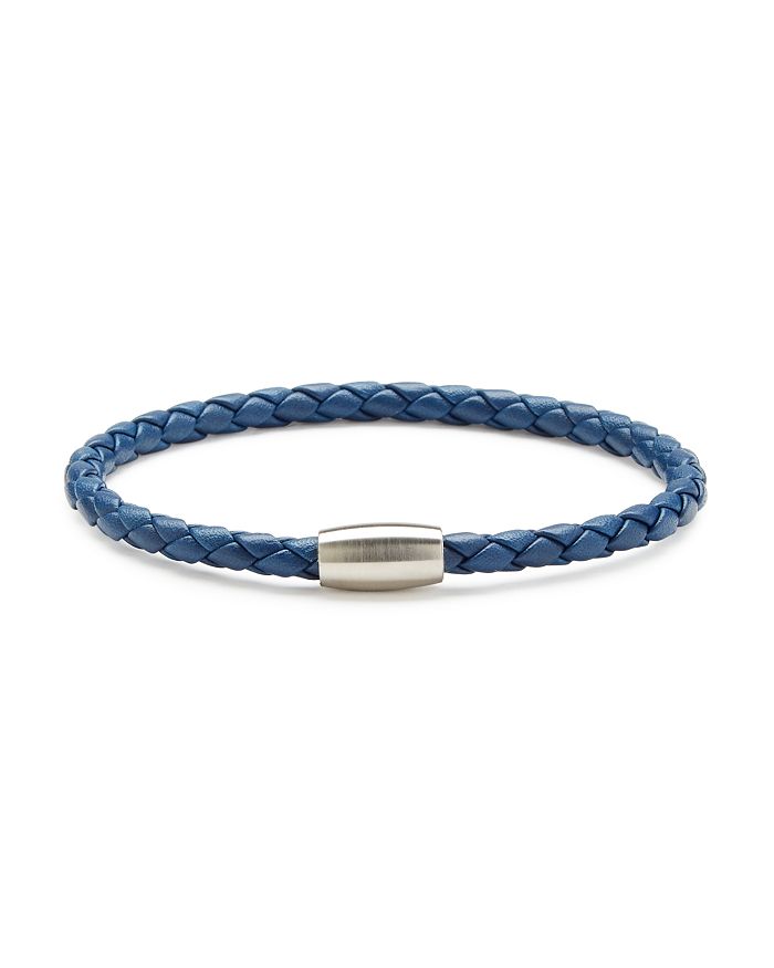 Link Up Braided Leather Cord Bracelet In Blue