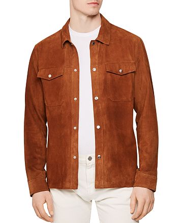 REISS Mick Suede Relaxed Fit Shirt | Bloomingdale's