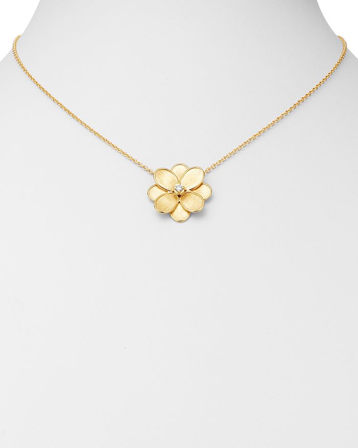 Shop Marco Bicego 18k Yellow Gold Petali Pendant Necklace, 16.5 In White/gold