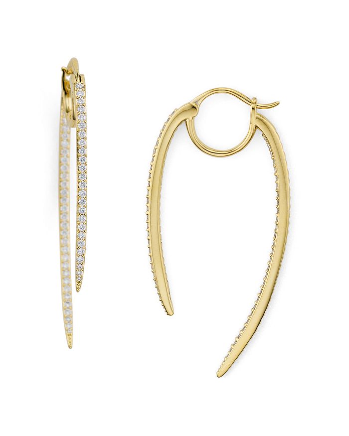 Nadri Curved Spike Hoop Earrings In Gold
