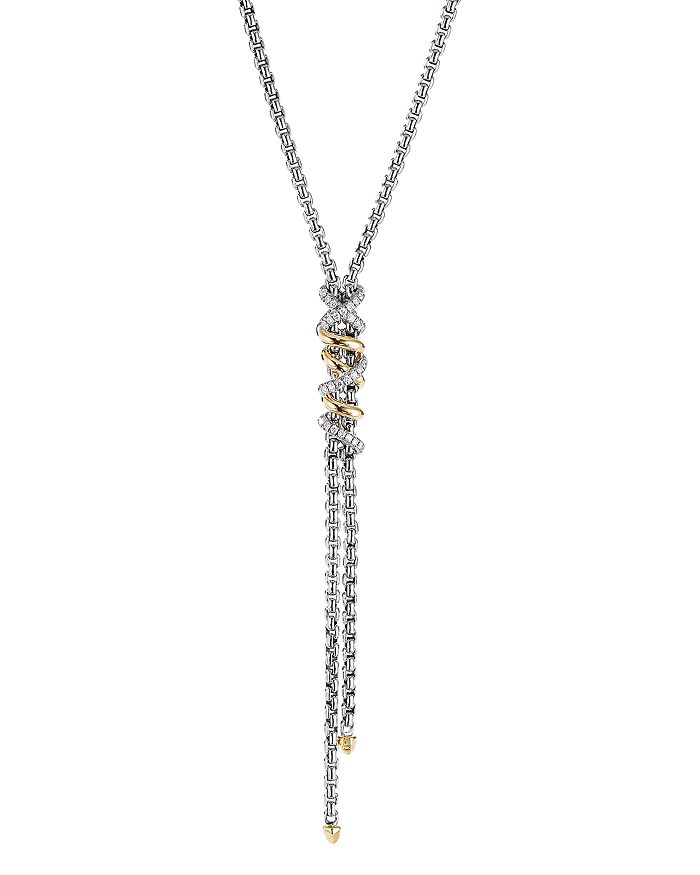 DAVID YURMAN STERLING SILVER & 18K YELLOW GOLD HELENA Y NECKLACE WITH DIAMONDS, 18,N14712DS8ADI