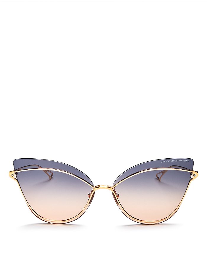 Dita Women's Nightbird-one Cat Eye Sunglasses, 55mm In Rose Gold/gray Peach Gradient