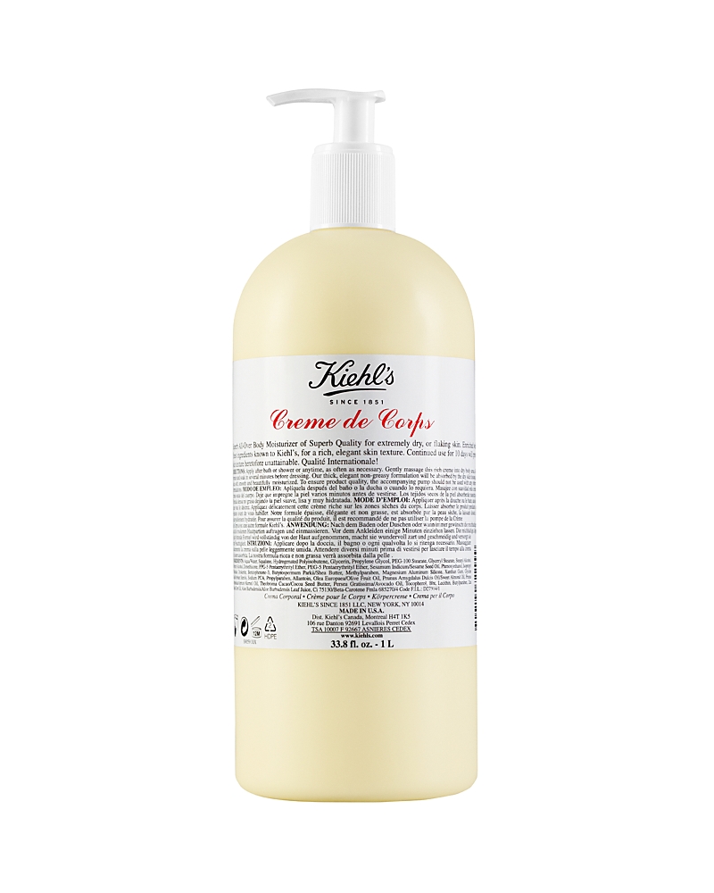 Kiehl's Since 1851 Crème De Corps Refillable Hydrating Body Lotion With Squalane 33.8 oz/ 1 L