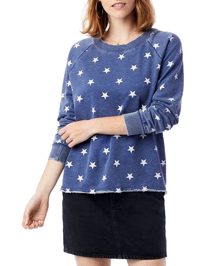 Alternative Lazy Day Printed Sweatshirt In Navy Stars