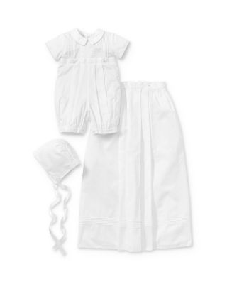 Boys' 3-Piece Christening Gown, Suit & Bonnet Set - Baby