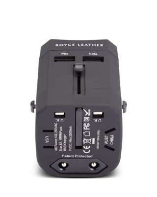 International Travel Adapter in Leather Carrying Case