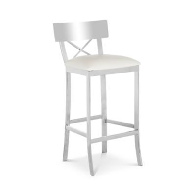 Zoey 39&amp;quot; Stainless Steel Cross Back Barstool