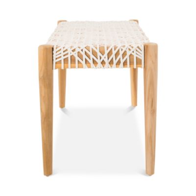 Bandelier Leather Weave Bench