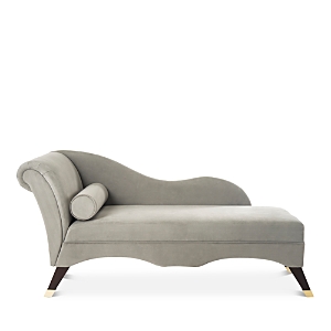 Shop Safavieh Caiden Velvet Chaise With Pillow In Gray/espresso