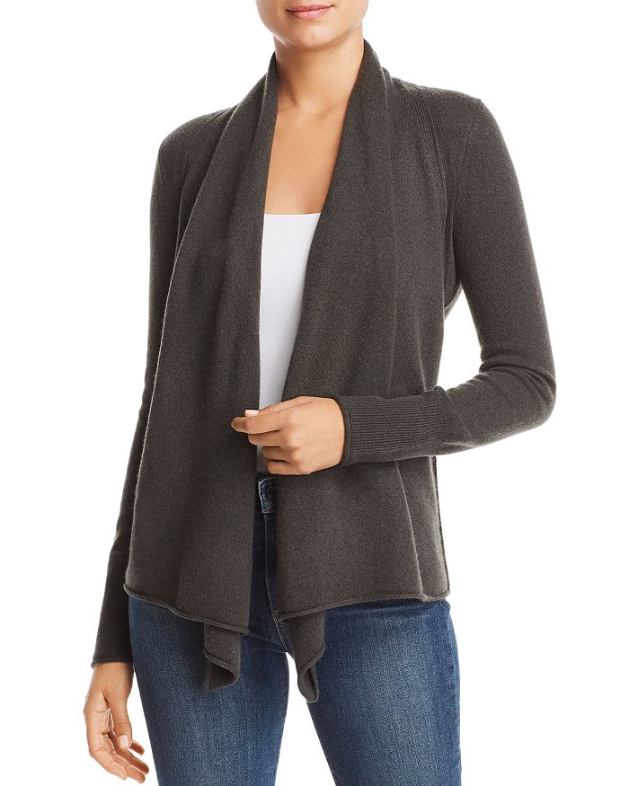 Aqua Cashmere Draped Open-front Cashmere Cardigan - 100% Exclusive In Army