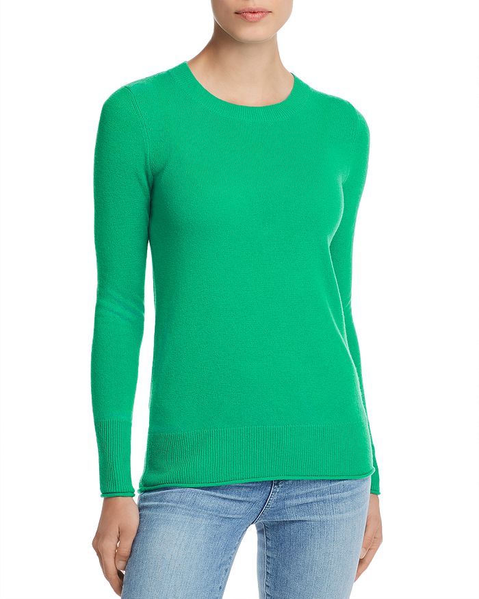 Aqua Cashmere Fitted Cashmere Crewneck Sweater - 100% Exclusive In Jade