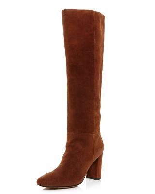 tall suede boots with heel