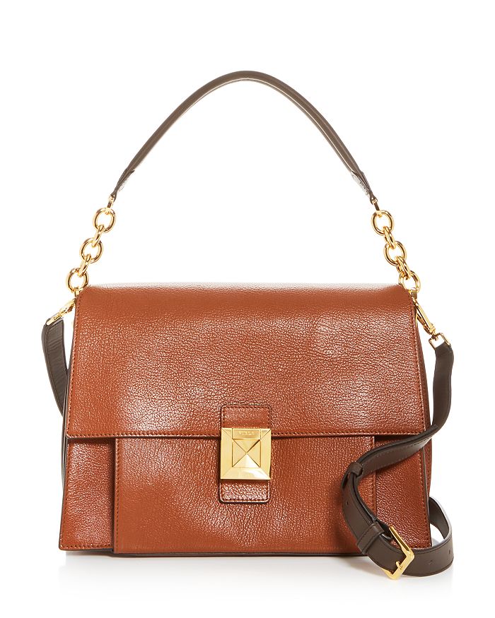 Furla Leather Shoulder Bag In Nocciola/gold