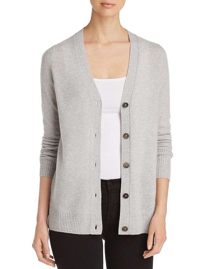 C By Bloomingdale's Cashmere Grandfather Cardigan - 100% Exclusive In Light Gray