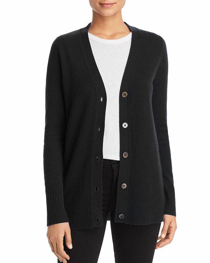 C By Bloomingdale's Cashmere Grandfather Cardigan - 100% Exclusive In Black
