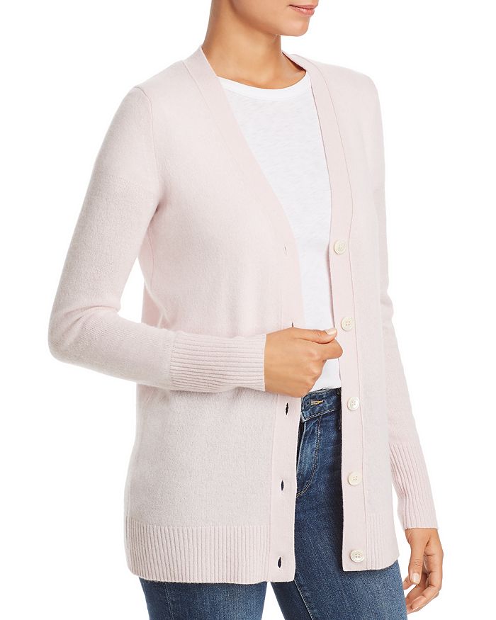 C By Bloomingdale's Cashmere Grandfather Cardigan - 100% Exclusive In Petal Pink