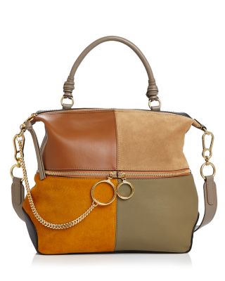 emy leather and suede shoulder bag