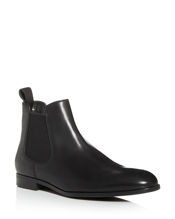 Armani Collezioni Men's Leather Chelsea Boots In Black