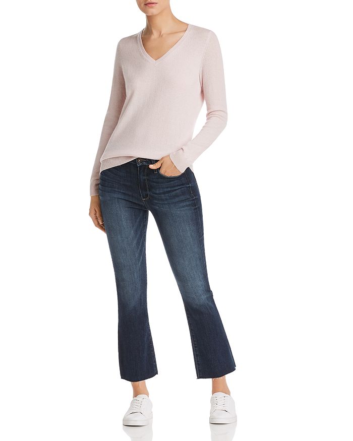 Shop C By Bloomingdale's V-neck Cashmere Sweater - 100% Exclusive In Petal Pink