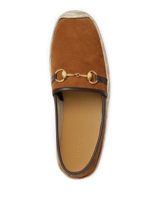 Gucci Brown Men\'s Suede Horsebit Espadrille GUCCI Jordaan Horsebit Suede Loafers for Men | MR PORTER main image 4