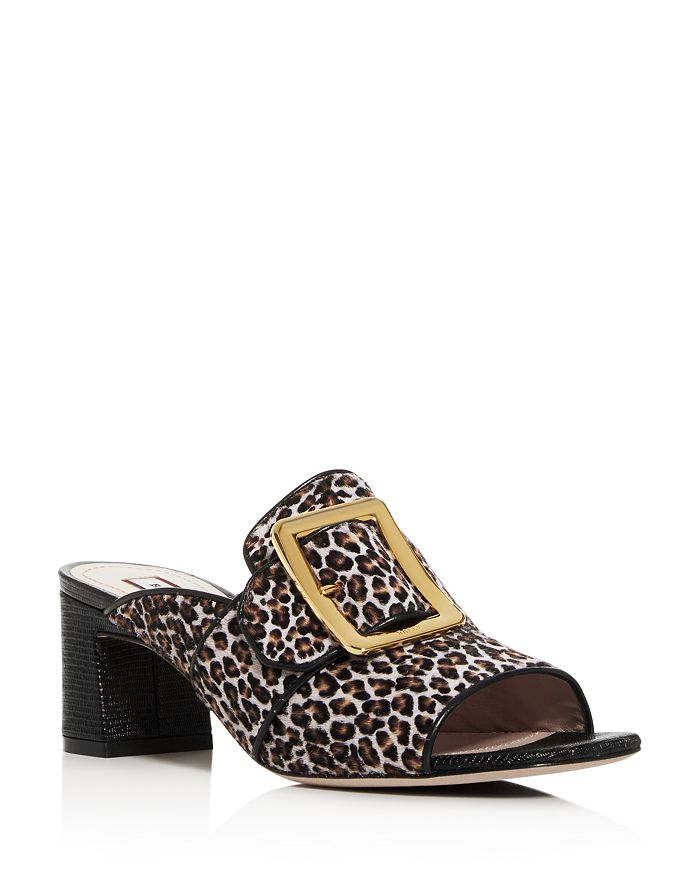 Bally Women's Janaya Leopard Calf Block-heel Slide Sandals