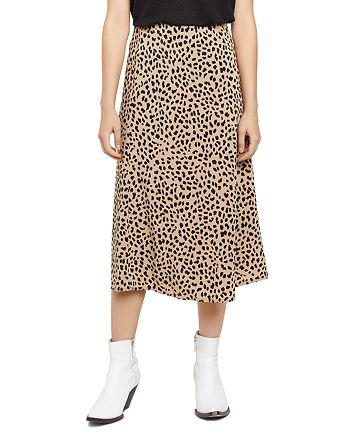 Animal print midi slip skirt clearance