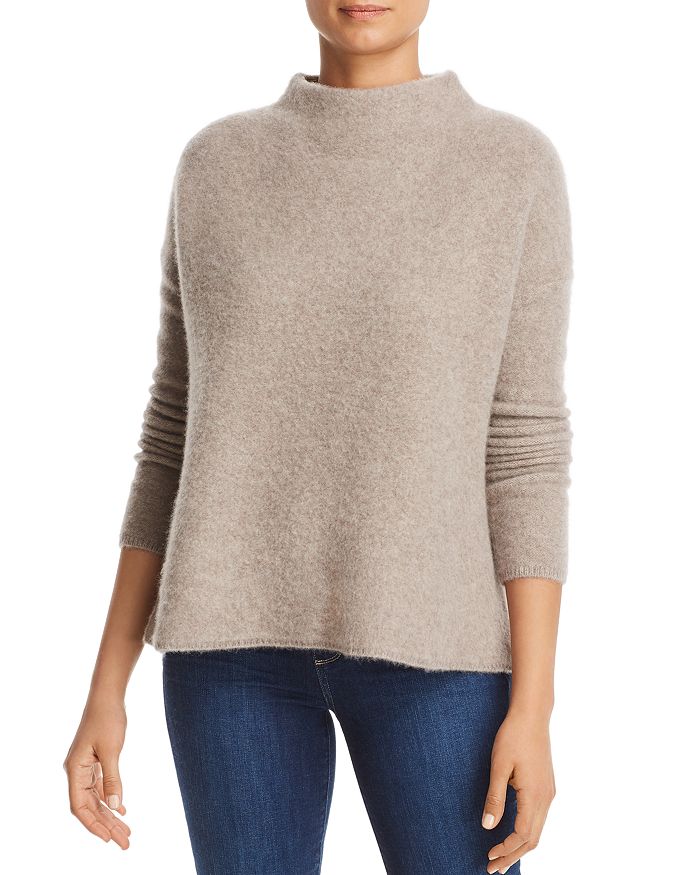 C By Bloomingdale's Brushed Cashmere Mock Neck Sweater - 100% Exclusive In Sesame