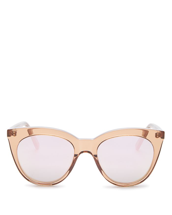 Le Specs Women's Supermoon Mirrored Square Sunglasses, 53mm In Tan/peach Mirror